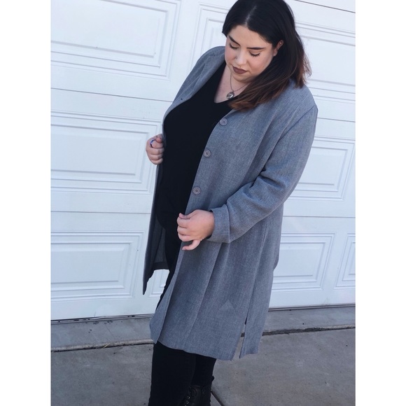 Jackets & Blazers - Grey Long Blazer